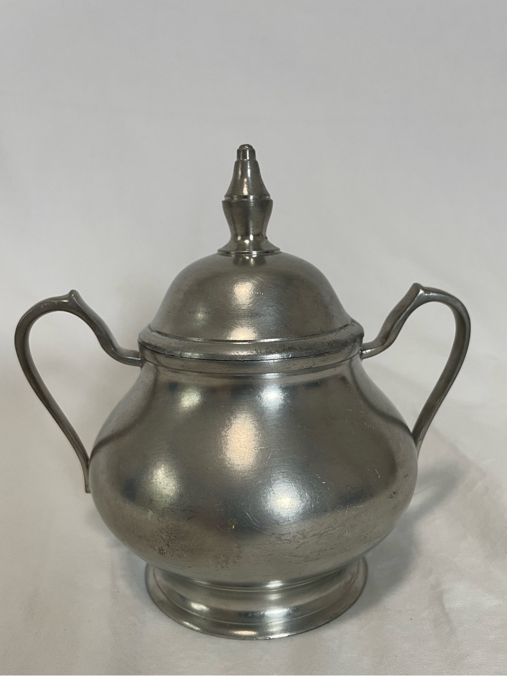 Vintage Zeister Pewter Sugar Bowl with Lid mid-century Dutch metalware